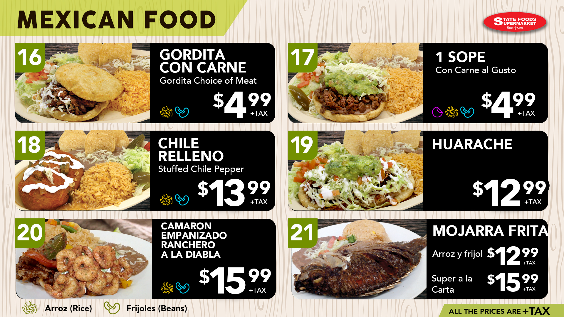 Madera Menu | State Foods Supermarket